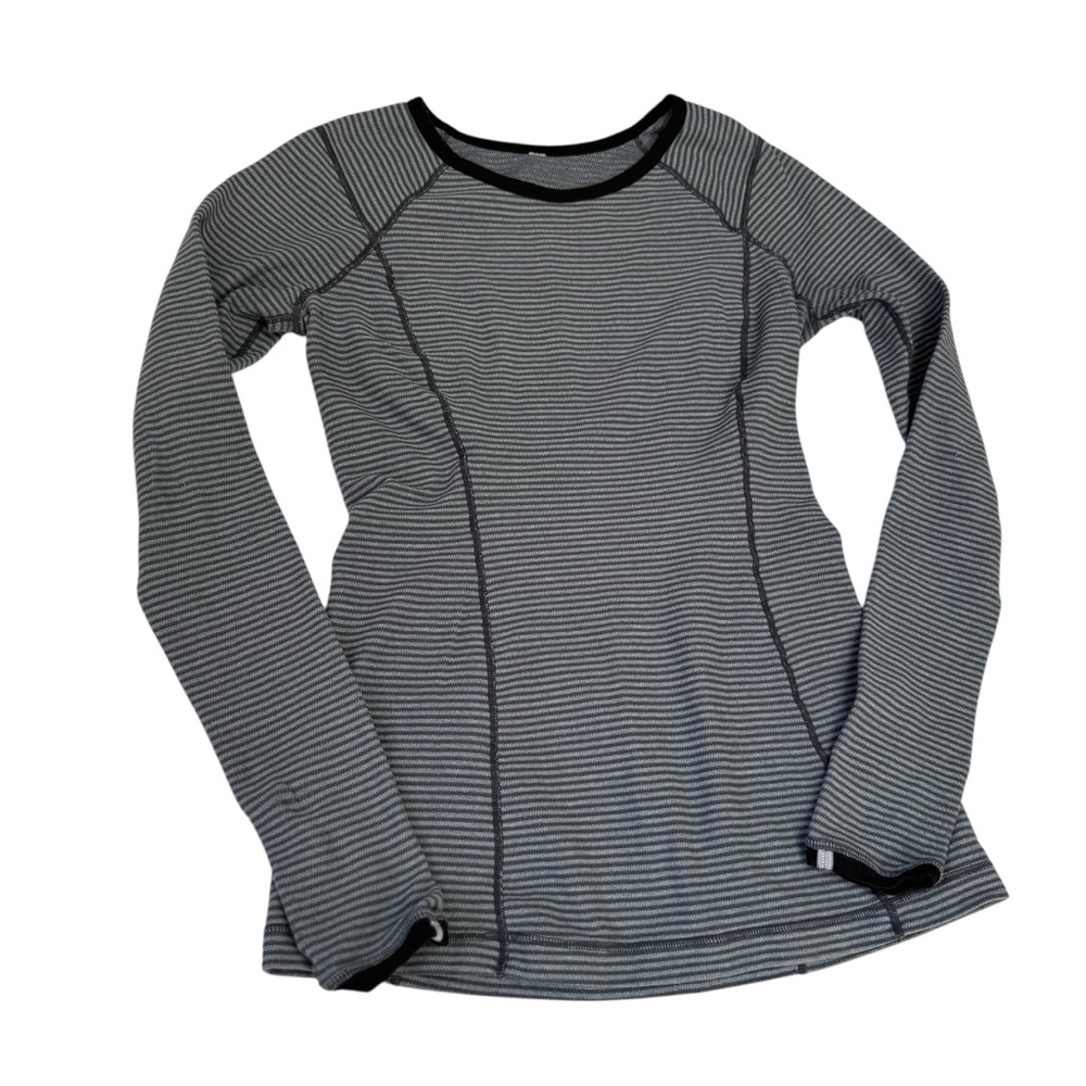 Lululemon Run Turn Around Blue Striped Women’s Top, Size 6